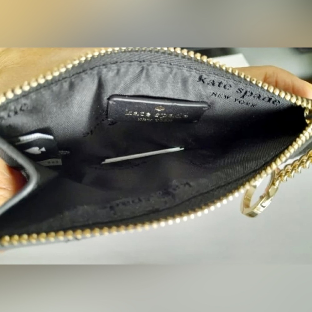 NWT Kate Spade Carey Small Card Holder Smooth Quilted Leather Black KA598 - Picture 5 of 5